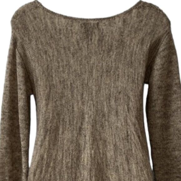 MAX EDITION Women's Brown Scoop Neck Fringe Sweater NWOT Size Small - Picture 6 of 8